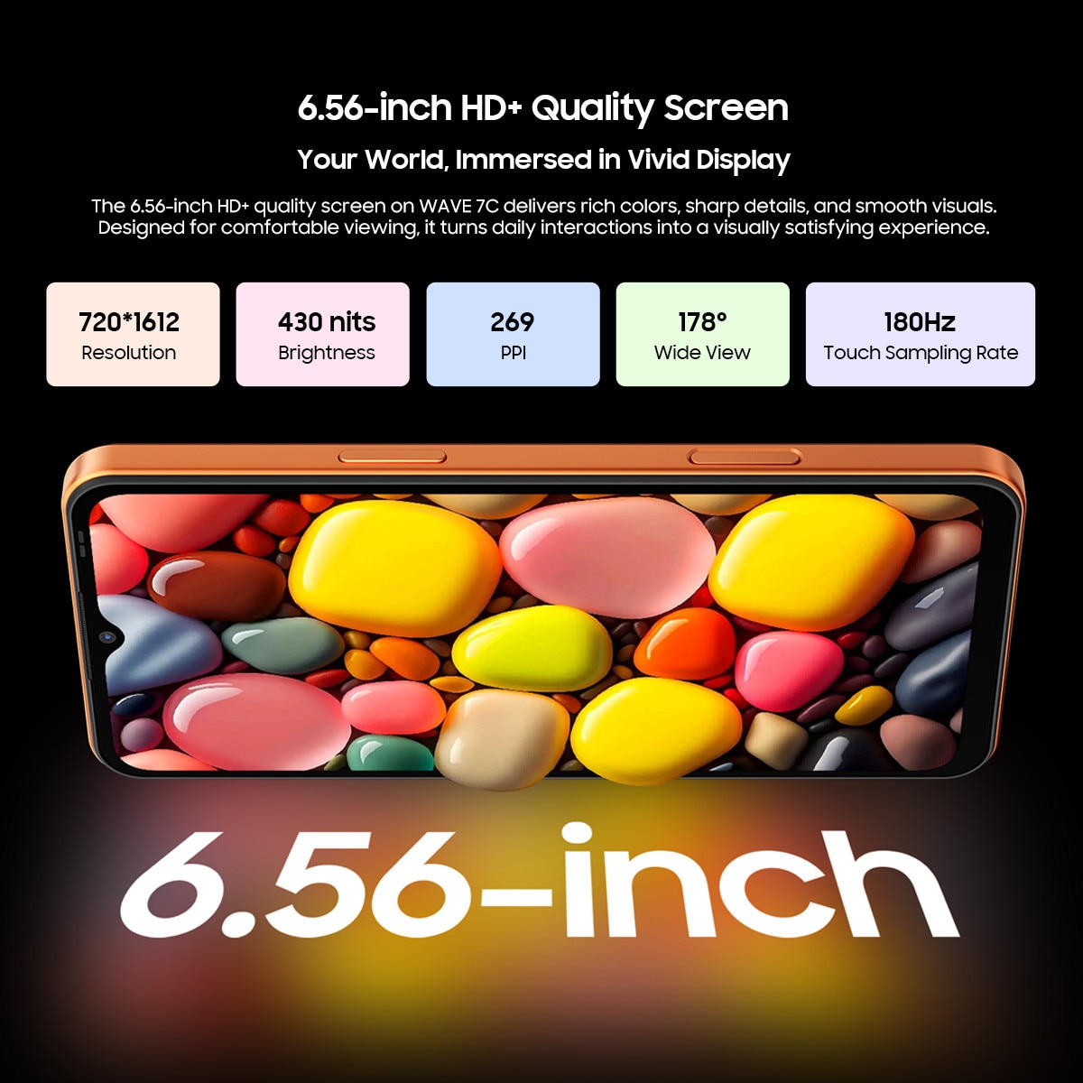Telefon mobil Blackview Wave 7C, Android 16,16GB+64GB(2TB TF),6.56"HD+ IPS, 32MP+13MP, Unisoc Tiger T310,5000mAh/IP54/WiFi 5G/Face ID/2 SIM, negru