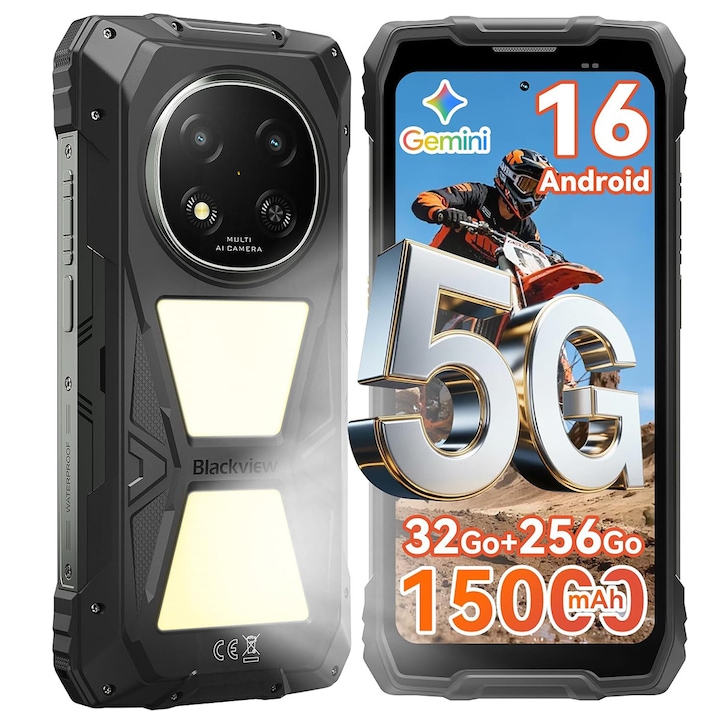 Telefon mobil Blackview Rock 2 Pro, 5G, 15000mAh, 32GB+256GB, Negru, 6.78", dual SIM