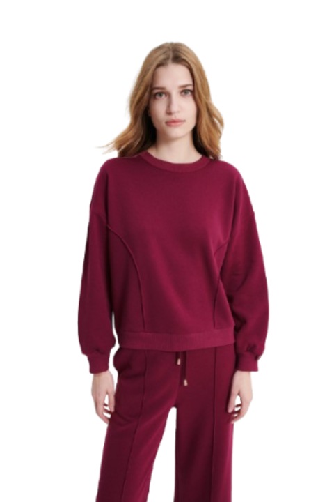 Edzőpulóver, Vamp, 19377, 2XL, pamut, bordó