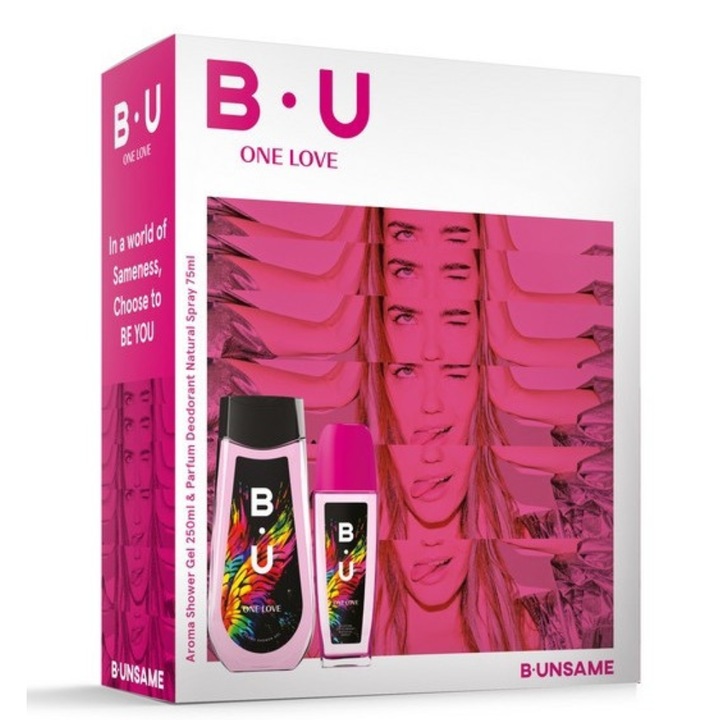 Set cadou femei B.U One Love, Shower Gel 250 ml + Parfum Deodorant Natural Spray 75 ml
