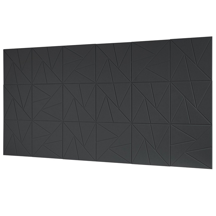 18 db öntapadós akusztikus panel készlet, 11.8x11.8x0.4 hüvelyk, fekete, zajcsökkentéshez