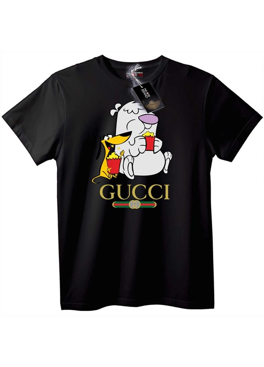 Gucci póló rajzfilm kutyákkal, Fekete