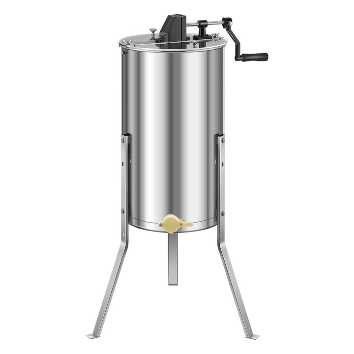 VEVOR kézi mézkinyerő, 2 keretes, rozsdamentes acél, max. 13 kg kapacitás, méretek 340x610x1080mm