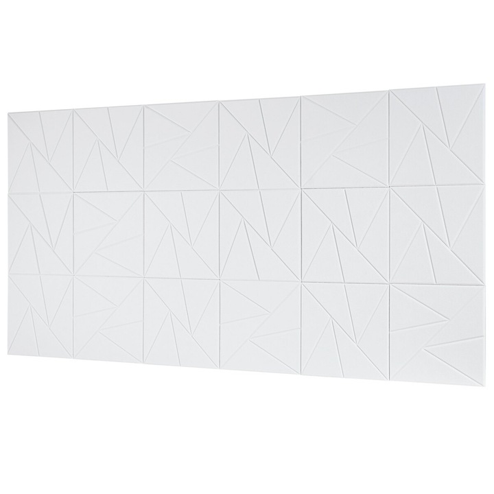 Set 18 Panouri Acustice Autoadezive, 11.8x11.8x0.4 inch, Alb, pentru Acoperire Sonora