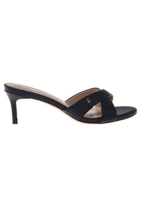 Baldinini, Papuci de piele intoarsa cu toc kitten, Negru, 38