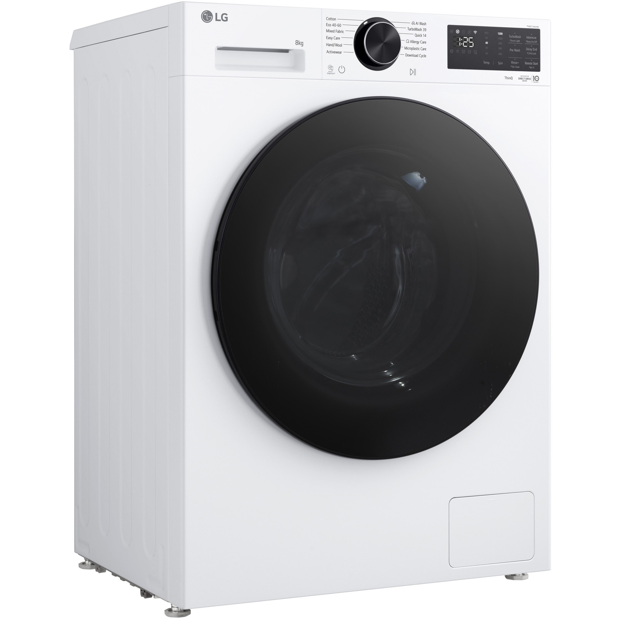 Masina spalat LG F2X50S8TLB, DIRECT DRIVE, 8 kg, 1200 rpm, 12 programe),TurboWash, SLIM, Alb, cls A