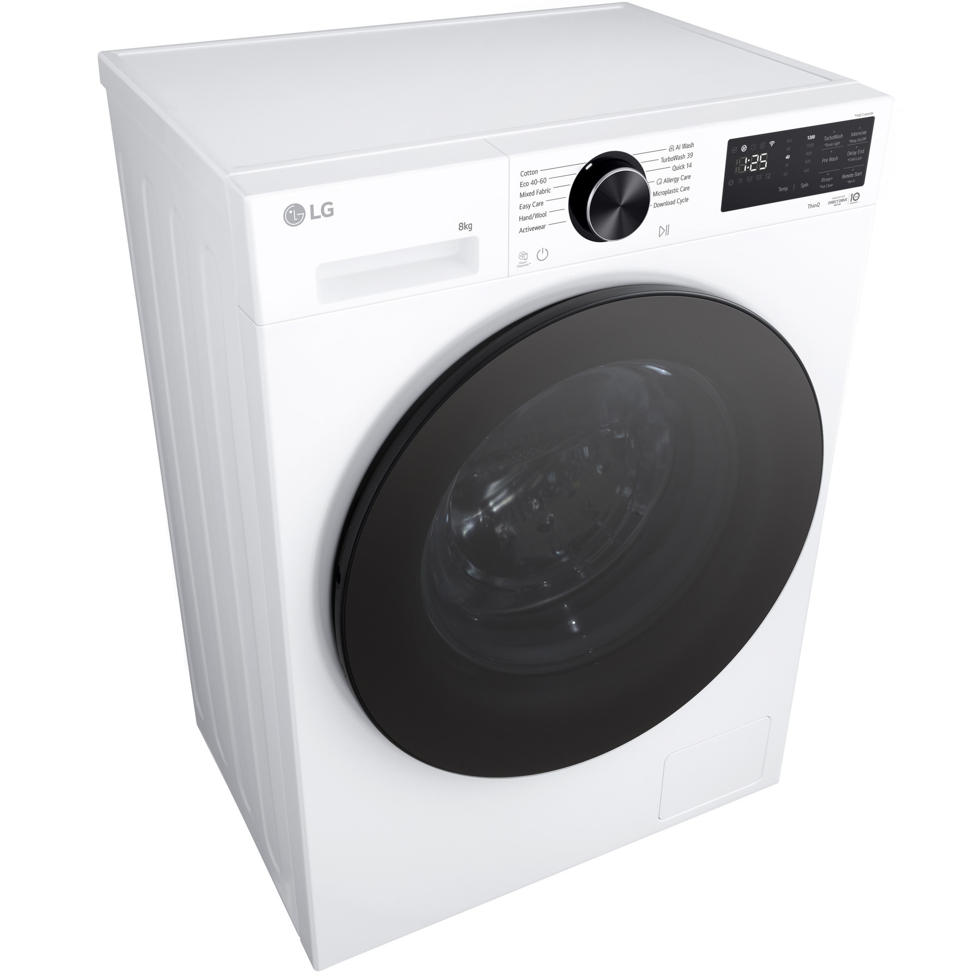 Masina spalat LG F2X50S8TLB, DIRECT DRIVE, 8 kg, 1200 rpm, 12 programe),TurboWash, SLIM, Alb, cls A