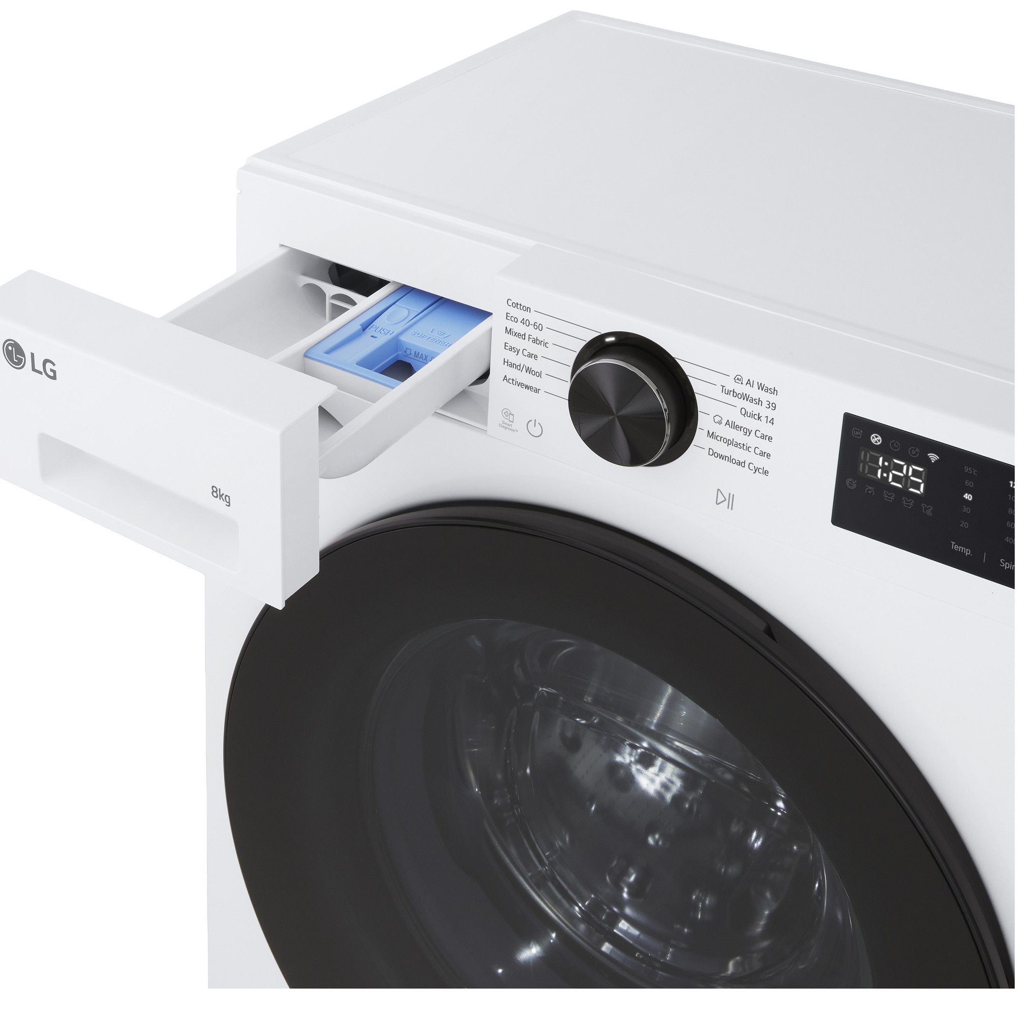Masina spalat LG F2X50S8TLB, DIRECT DRIVE, 8 kg, 1200 rpm, 12 programe),TurboWash, SLIM, Alb, cls A