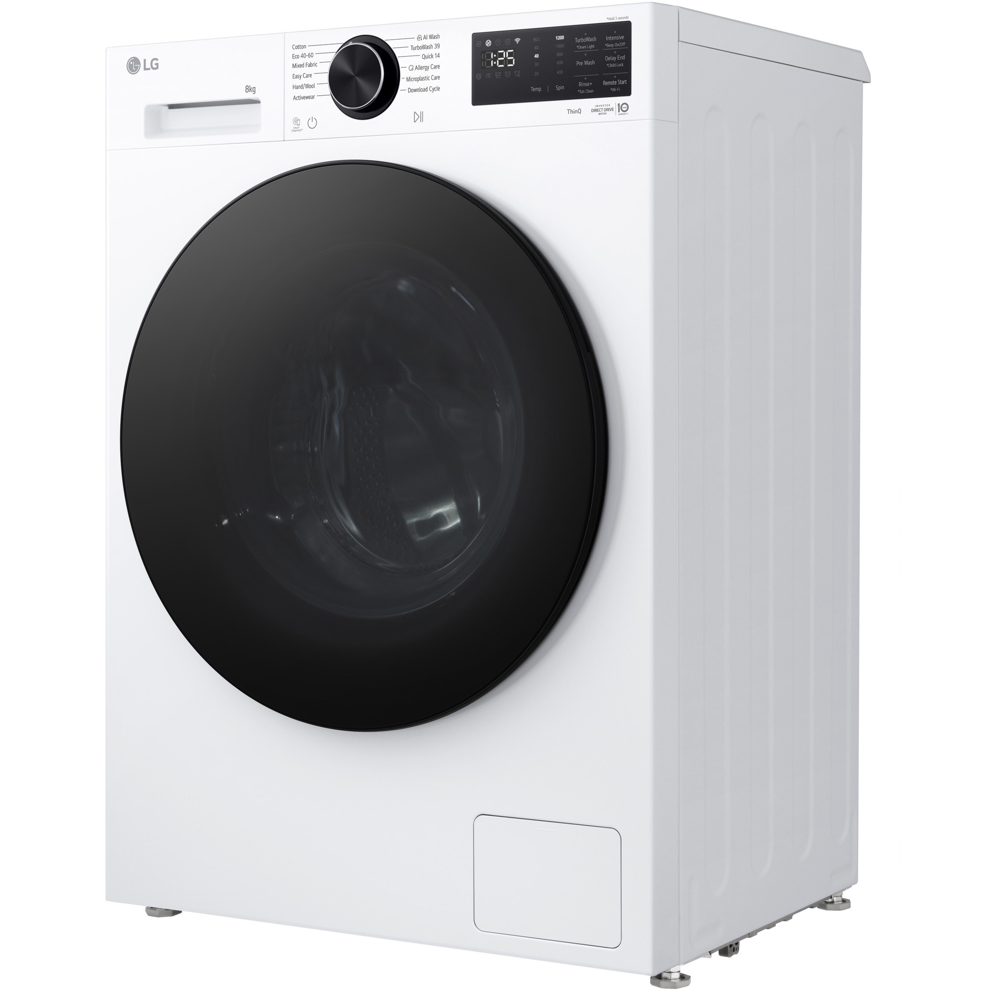 Masina spalat LG F2X50S8TLB, DIRECT DRIVE, 8 kg, 1200 rpm, 12 programe),TurboWash, SLIM, Alb, cls A