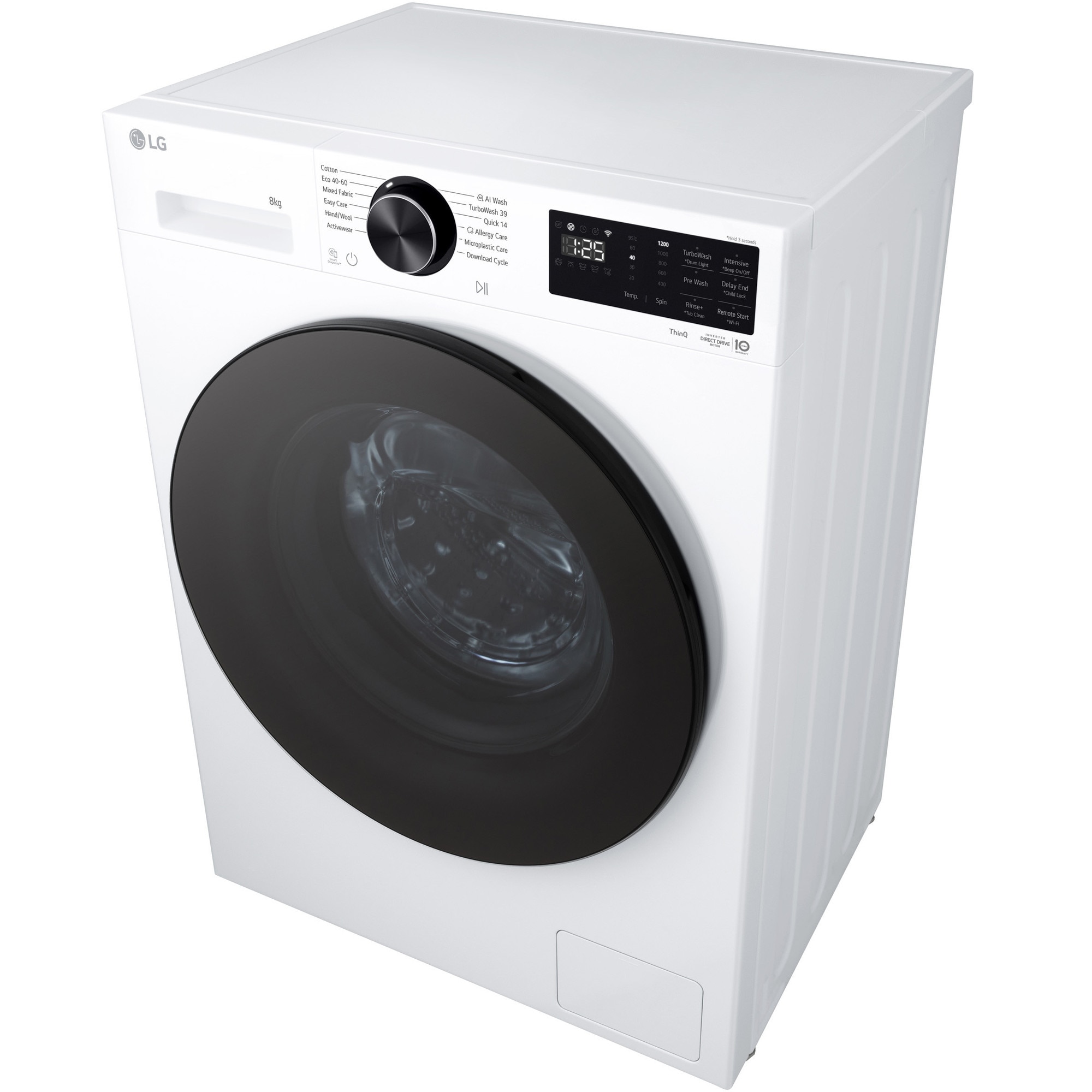 Masina spalat LG F2X50S8TLB, DIRECT DRIVE, 8 kg, 1200 rpm, 12 programe),TurboWash, SLIM, Alb, cls A