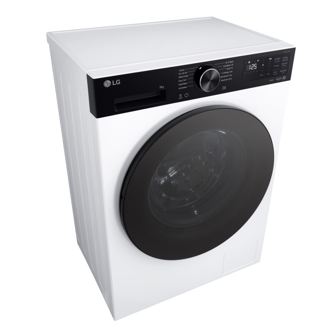Masina de spalat LG, F2X50S9TKB, DIRECT DRIVE, 9 kg ,1200 RPM, Steam Spa, Wi-Fi, TurboWash™ 360°, cls A. Alb, SLIM