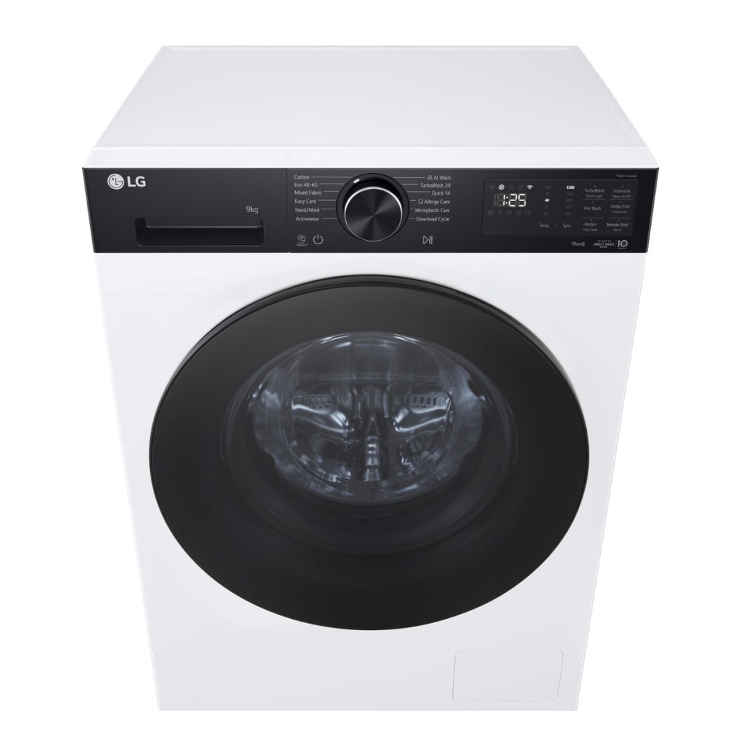 Masina de spalat LG, F2X50S9TKB, DIRECT DRIVE, 9 kg ,1200 RPM, Steam Spa, Wi-Fi, TurboWash™ 360°, cls A. Alb, SLIM