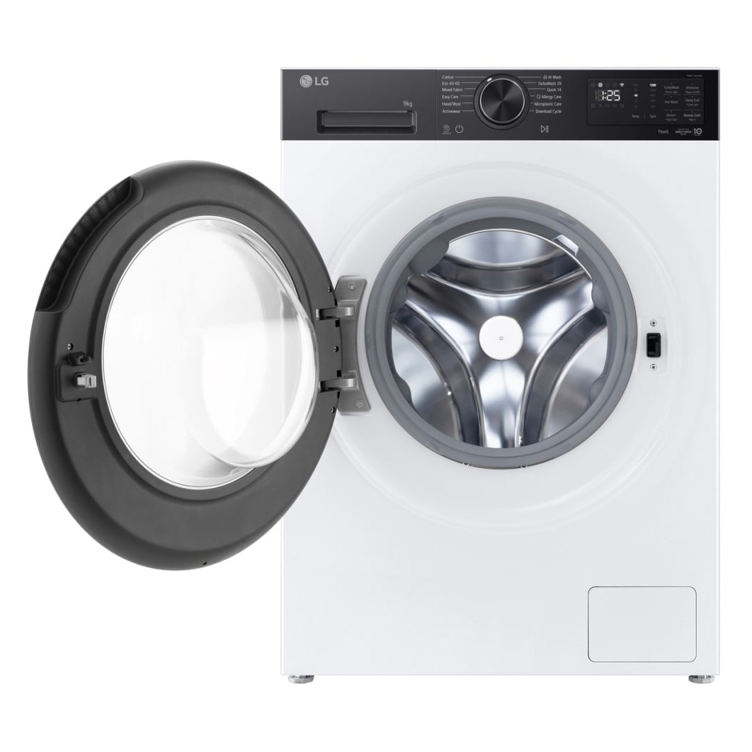 Masina de spalat LG, F2X50S9TKB, DIRECT DRIVE, 9 kg ,1200 RPM, Steam Spa, Wi-Fi, TurboWash™ 360°, cls A. Alb, SLIM