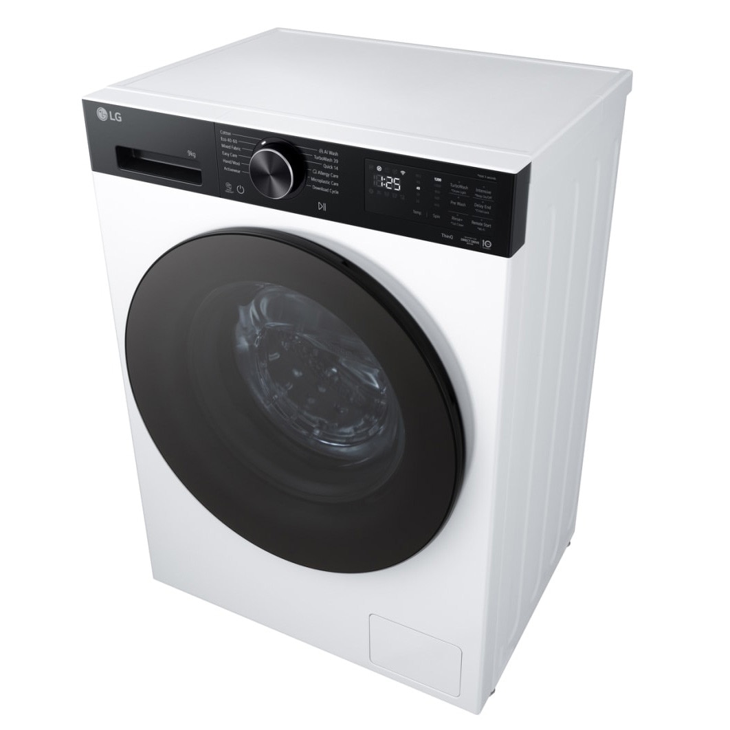 Masina de spalat LG, F2X50S9TKB, DIRECT DRIVE, 9 kg ,1200 RPM, Steam Spa, Wi-Fi, TurboWash™ 360°, cls A. Alb, SLIM