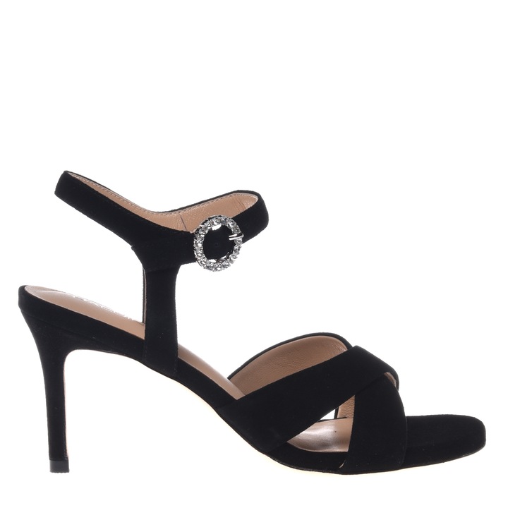 Baldinini, Sandale de piele intoarsa cu toc, Negru