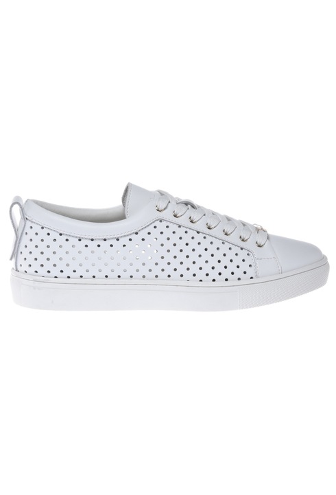 Baldinini, Pantofi sport unisex de piele nappa cu perforatii, Alb
