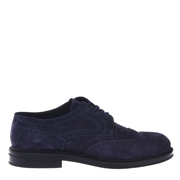 Baldinini, Pantofi Brogue de piele intoarsa, Albastru indigo