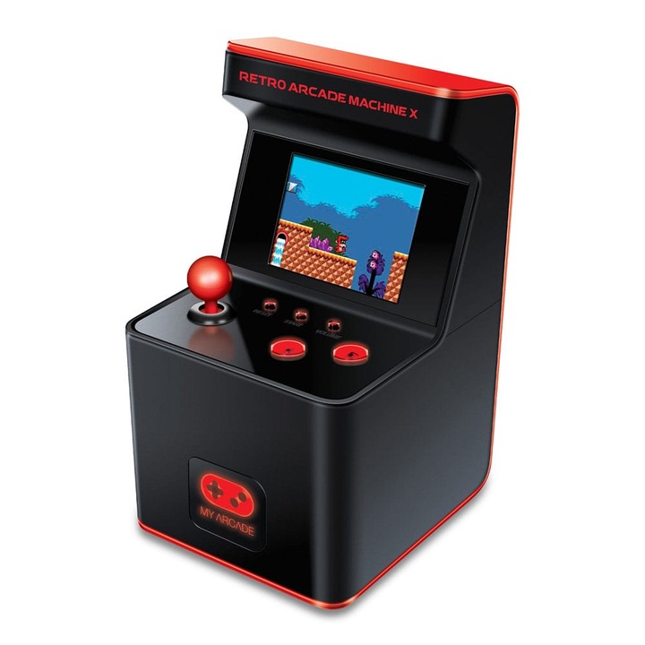 Consolă portabilă My Arcade Retro Arcade Machine X, 300 jocuri, ecran 2.5", dimensiuni mici