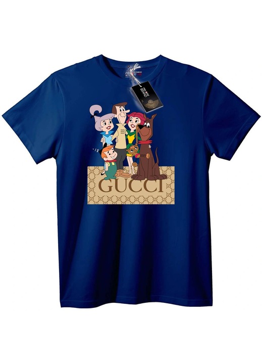 Tricou The Flintstones x Gucci, bleumarin, XXS