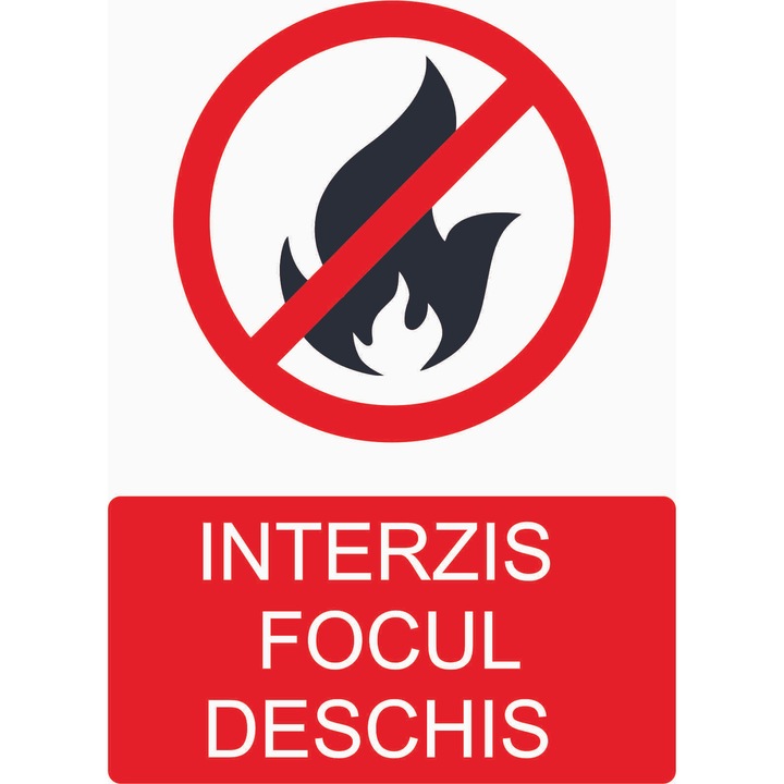 Autocolant de atenționare Focul Interzis A6, Alicom Solutions, 105x148mm