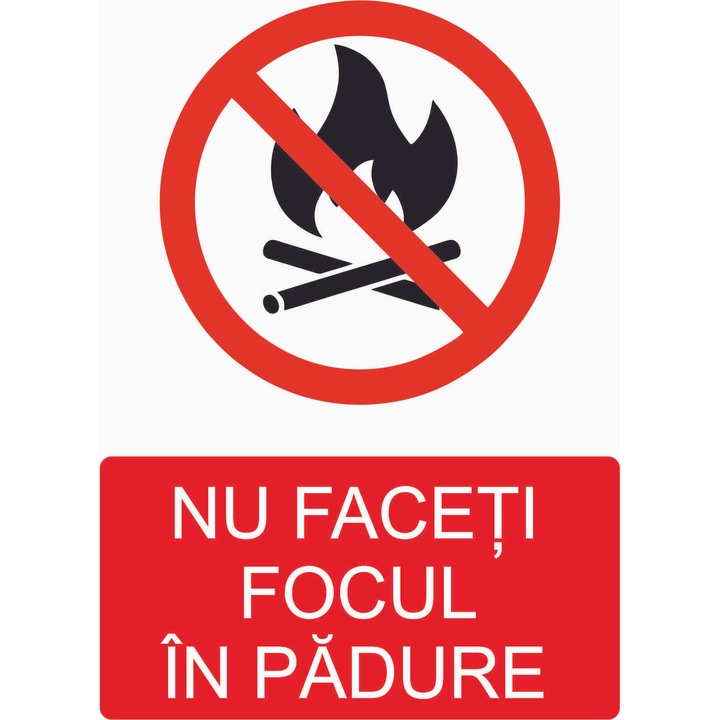 Autocolante decorative, Alicom Solutions, 'Nu faceti focul in padure', PVC UV, 105x148mm