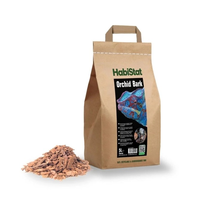 Субстрат на базата на кора от дърво, HabiStat Orchid Bark Substrate, Coarse, Груб, 5 л