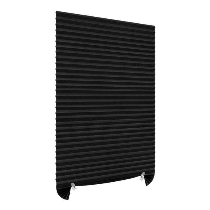 Jaluzea Plisata Autoadeziva ENZ SHOP, Fara Gaurire, Protectie UV, Reglabila, 60x150 cm, Negru