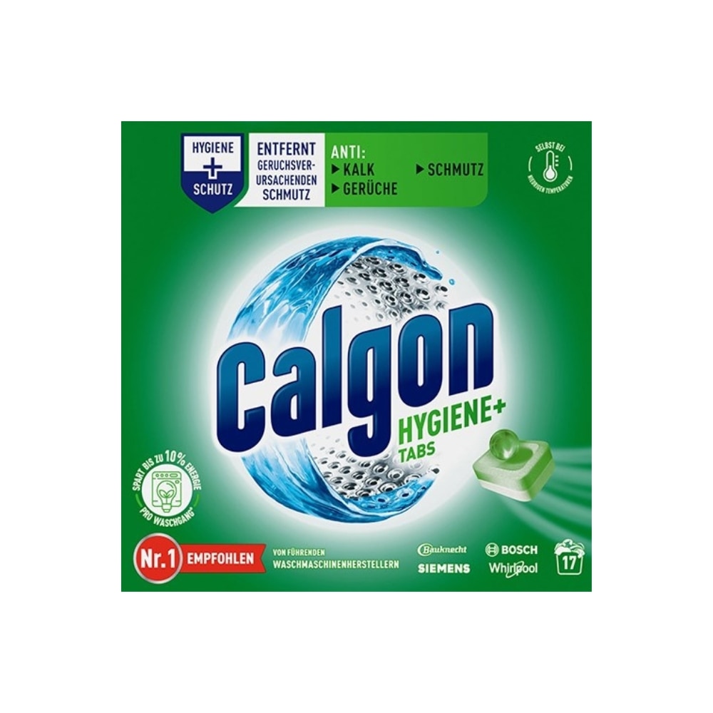 Tablete anticalcar pentru masina de spalat Calgon Hygiene, 17 capsule