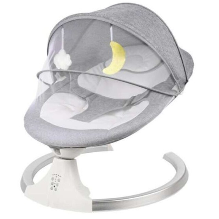 Pepita ringató-zenélő Elektromos hinta Bluetooth funkcióval és távirányítóval - világosszürke