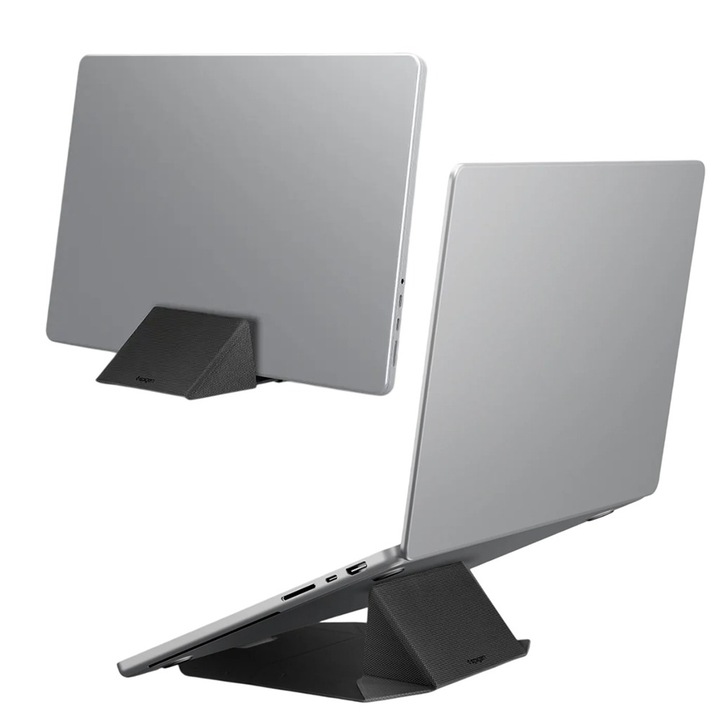 Stand Spigen LD201-S9 pentru laptop-uri pana la 16", Pliabil, Slim, Anti-alunecare, Negru