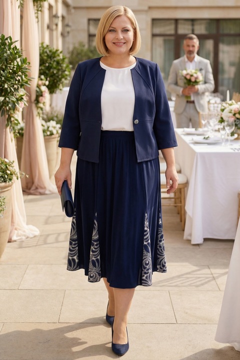 Fusta, bleumarin cu model alb