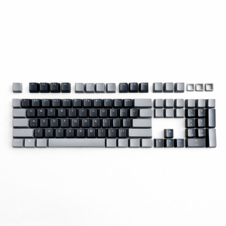 Комплект PBT капачки за клавиши Teefy AULA F108 PRO, 104 клавиша, полупрозрачни, сив/черен