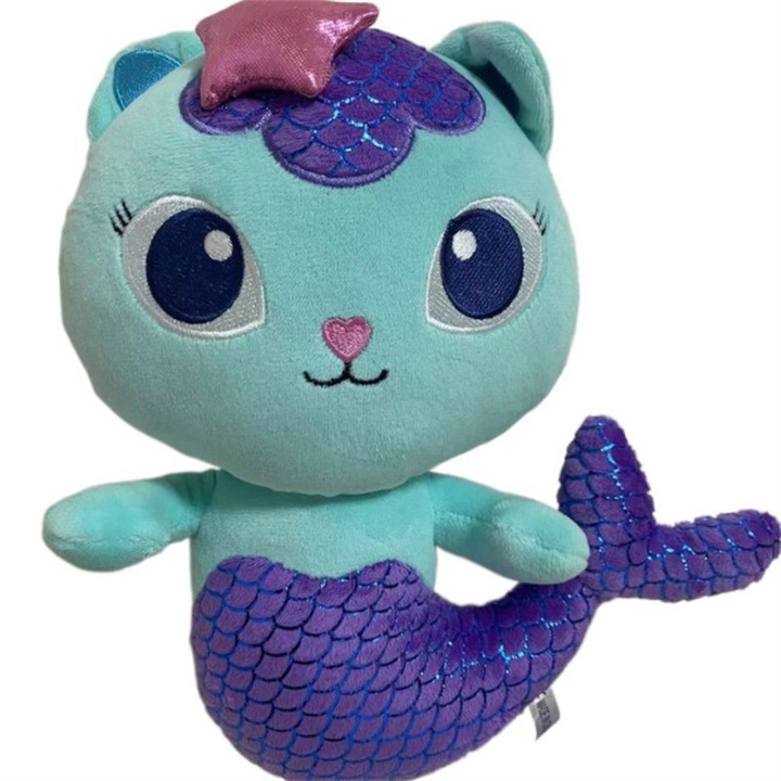 Плюшена играчка Коте Русалка Лилава, 25 см