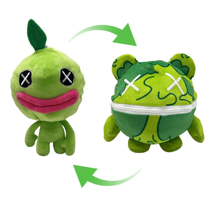 Jucarie de plus 2 in 1, verde, 25cm