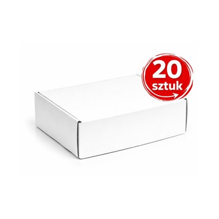 Set 20 Cutie NEOPAK pentru Expediere autoformare 330x250x100mm, Alb, FEFCO 427, 400 g/m²