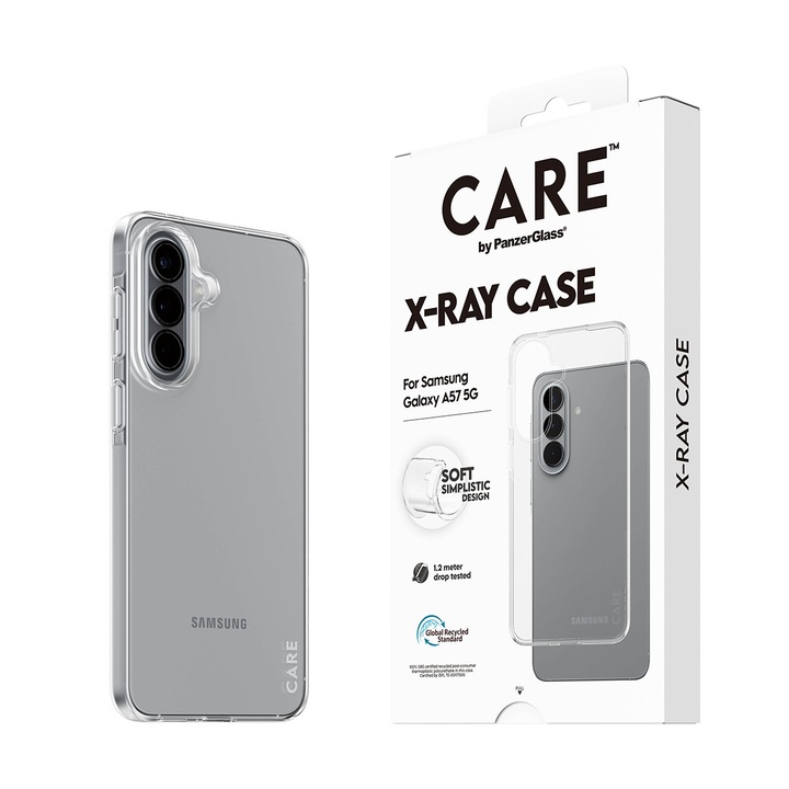 Husa CARE by PanzerGlass pentru Samsung Galaxy A57 5G, X-Ray Case, Transparentă
