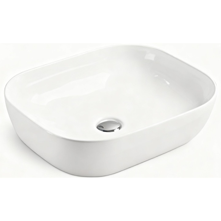 ArchiD Oval, pultra ültethető mosdó, fehér, 60x42x14 cm