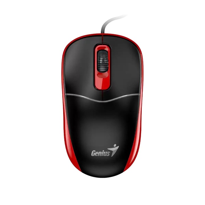 Mouse Genius DX-111, cu cablu, USB Type-A, 3 butoane, roșu