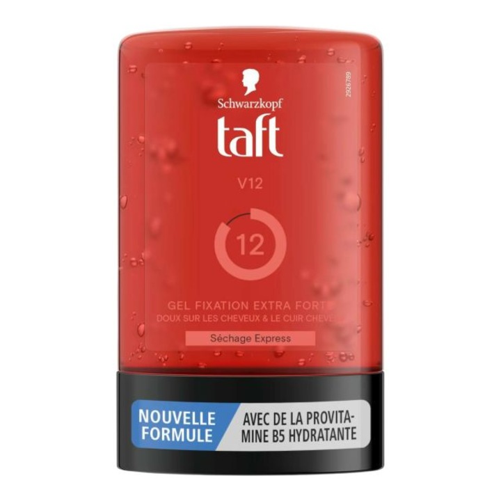 Gel de păr Schwarzkopf Taft V12 300 ml, fixare extrem de puternică, uscare rapidă, pentru bărbați