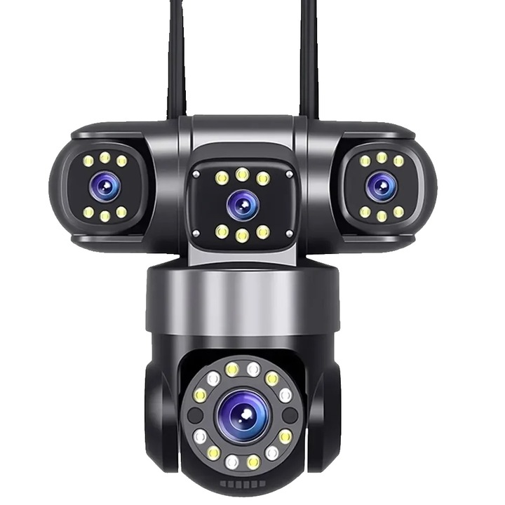 Камера за наблюдение, 20MP, 360-градусов ъгъл на видимост, 6K с 64G карта, EU щепсел