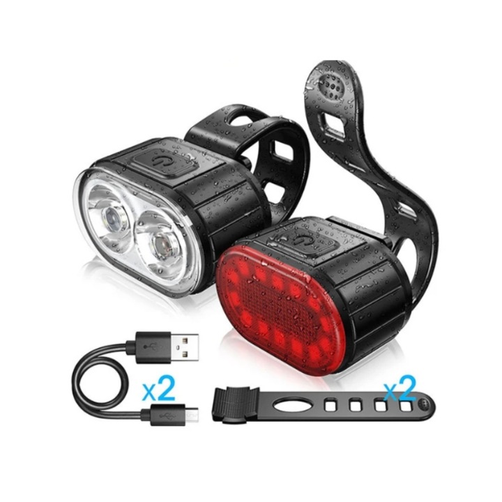 Far și stop pentru bicicletă PA500/QH-805 set