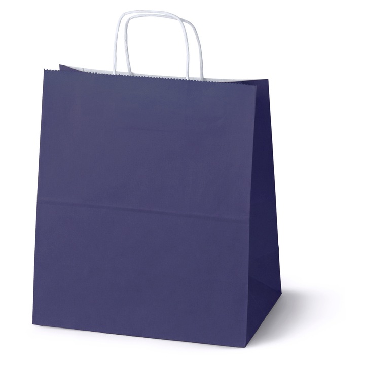 Set 5 torbe de hartie ecologice, Allbag, 300x170x340 mm, granat, cu manere albe