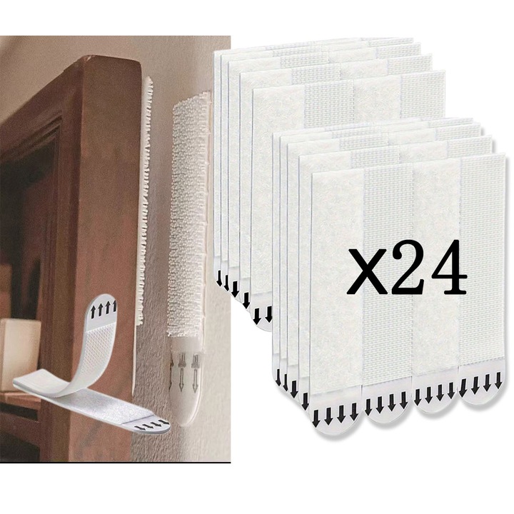 Öntapadós szalagkészlet képek felakasztásához, Omelivon, 40 szalag, extra nagy méret 92mm, strapabíró, visszafordítható használat