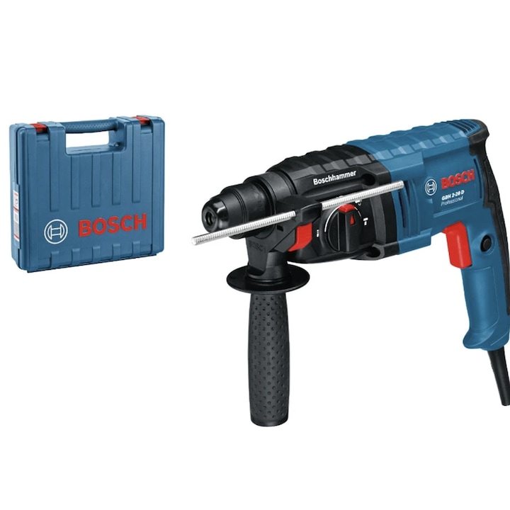 Ciocan rotopercutor Bosch Professional, 720 W, 2000 rpm, SDS-plus, cu valiza inclusa, otel, lemn beton, 4800 turatie nominala, 2J, gaurire cu sau fara percutie si daltuire, 4.15 m, 2.3 kg, 230V