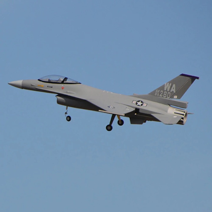 Avion RC F-16 Fighting Falcon PNP, 6 canale, anvergura 71 cm, gri