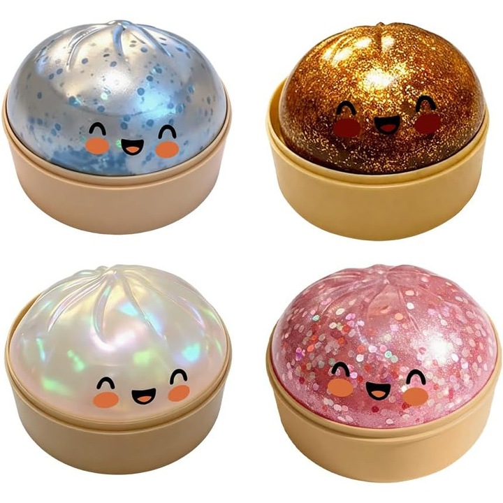 Set 4 jucarii interactive, simulare chifle, multicolor, 10x10cm