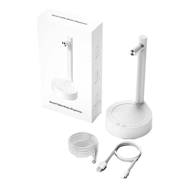 Dozator de apa automat, 7 niveluri de pompare, alb