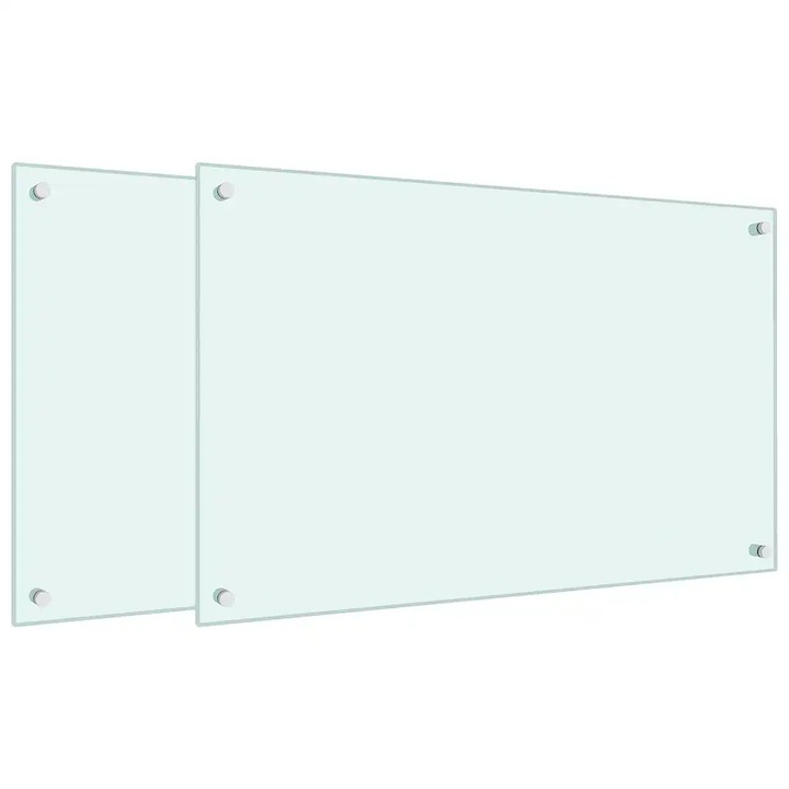 VidaXL 2 db fehér edzett üveg konyhai falburkoló 80 x 50 cm 3315787