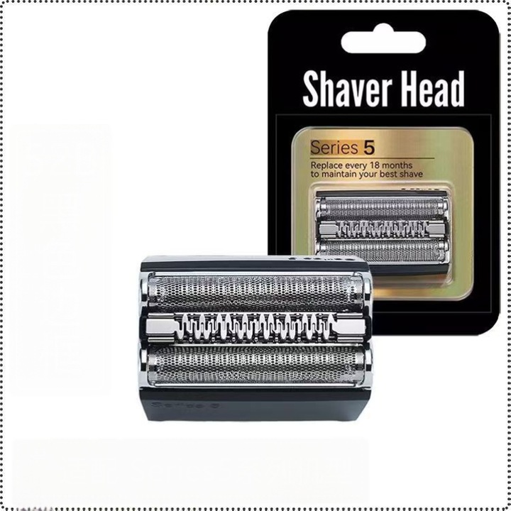 Резервни глави 52B за електрически самобръсначки, комплект от 2 броя, съвместими с Braun, оптимална производителност, водоустойчиви.