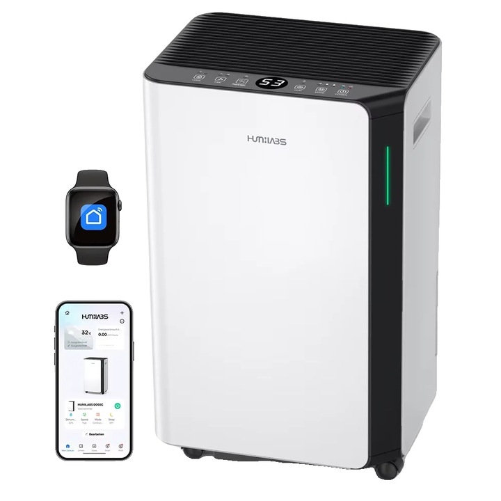 Dezumidificator electric, 2L, capacitate 500-600ml/zi, negru, priza EU